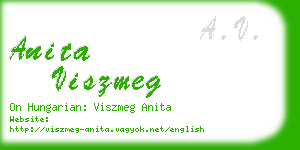 anita viszmeg business card